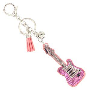 RHINESTONE GUITAR KEYCHAIN